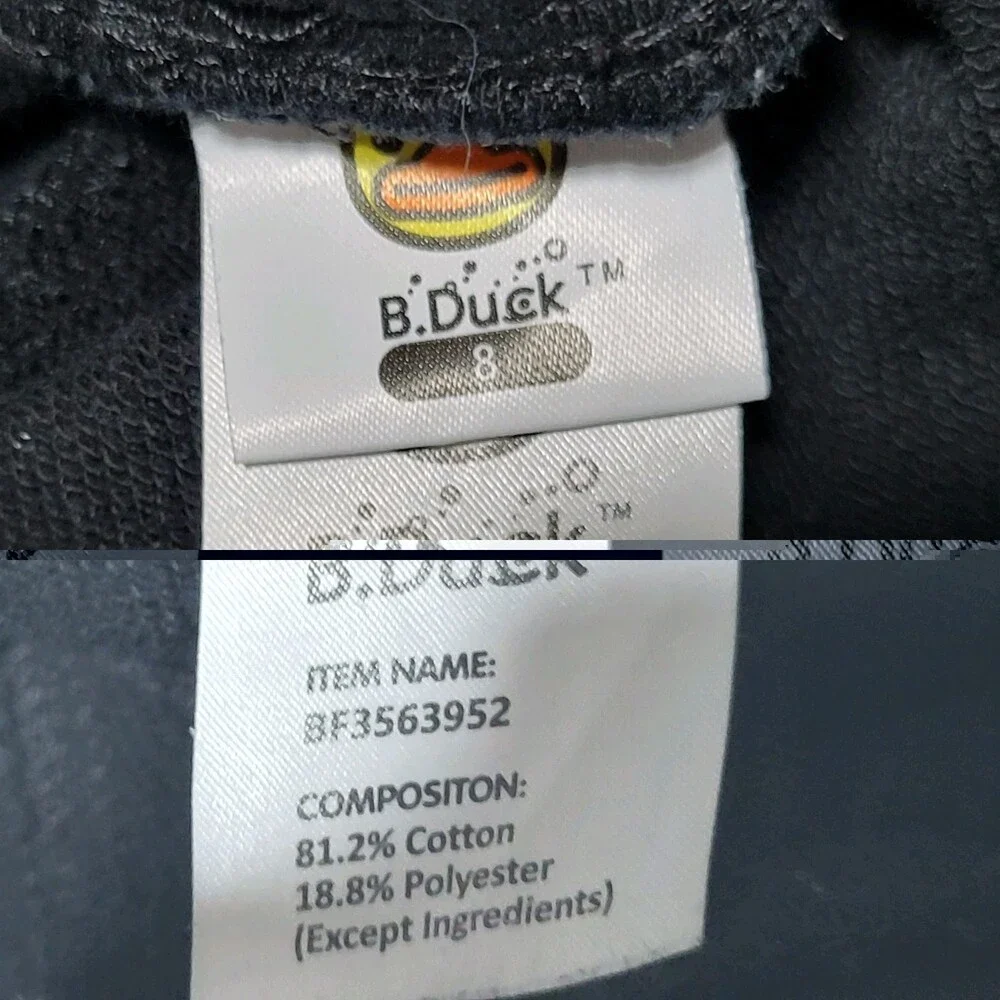 B. Duck Hoodie & Sweat Pants Set 8 Children's Size Yellow Black Kangaroo Pocket